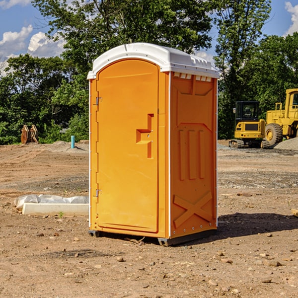 how often are the portable restrooms cleaned and serviced during a rental period in Portland North Dakota